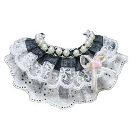 collBlack Beads Princess Retro Style Lace Collars Handmade Cat/Dog Necklace 8.2-11.2