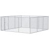 PawHut Large Dog Kennel Outside, Heavy Duty Dog Cage, Outdoor Fence Dog Run with Galvanized Chain Link, Secure Lock, 15.1' x 15.1' x 6