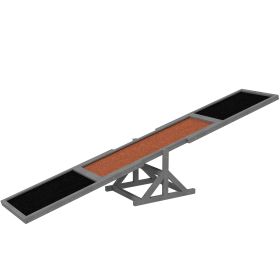 agiPawHut Wooden Dog Agility Seesaw for Training and Exercise, Weather Resistant, 83" L x 16" W x 14" H, Gray