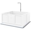 PawHut Puppy Whelping Box with Adjustable Door Pee Pad Pig Rail for Breeds Small to Large 41x39