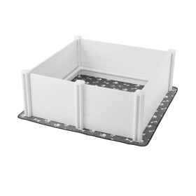 whelDog Whelping Box 48 x 48 x 18.1 inch with Height Adjustable Door for Large Dogs