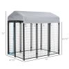 Pawhut 6' x 4' x 6' Large Dog Kennel Outdoor, Heavy Duty Dog Kennel with UV-Resistant Oxford Cloth Roof & Secure Lock, Black