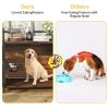 Furniture Style Large Dog Crate with 360Â° & Adjustable Raised Feeder for Dogs 48"