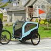 Aosom 2-in-1 Large Dog Bike Trailer & Stroller Combo with Safety Hitch Quick-release Wheels Foot Support Pet Bicycle Cart