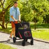 PawHut Foldable Doggy Stroller for Medium Large Dogs, Pet Stroller with Storage, Smooth Ride with Shock Absorption, Mesh Window & Safety Leash, Black