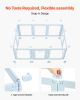Dog Whelping Box with Window Transparent Playpen for Large Dog 76x49x30 in