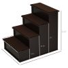 PawHut Pet Stairs, Pet Steps with Cushioned Removable Covering, for Small Dogs and Cats Up To 22 Lbs., Brown