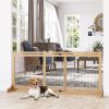 PawHut Freestanding Pet Gate Extra Wide 72" W x 27.25" H Dog Cat Barrier Natural