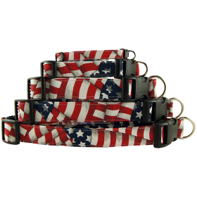 Flag (Stars & Stripes) Dog Collar (size: small)