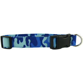 Blue Camo Dog Collar (size: large)