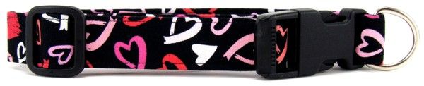 Brushed Hearts Dog Collar (size: X-Large)