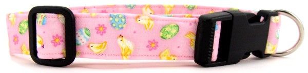Tossed Chicks & Eggs Dog Collar (size: large)