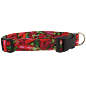 Chili Peppers Dog Collar (size: X-Large)