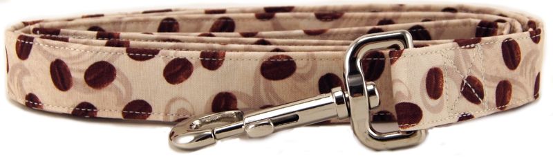 Coffee Beans & Cream Dog Leash (size: large)