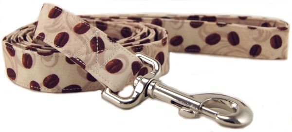 Coffee Beans & Cream Dog Leash (size: X-Small)