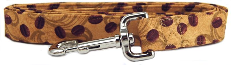 Coffee Beans on Tan Dog Leash (size: small)