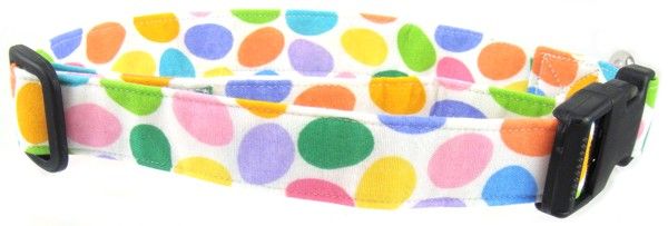 Colorful Easter Eggs on White Dog Collar (size: X-Small)