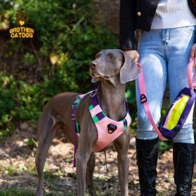 frontPet chest sling Explosion-proof punch dog sling Dog leash dog rope pet supplies (select: AN6-pink-XL)
