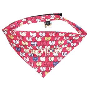 accTouchdog 'Bad-to-the-Bone' Elephant Patterned Fashionable Velcro Bandana (Color: Red, size: medium)