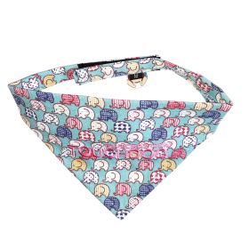 accTouchdog 'Bad-to-the-Bone' Elephant Patterned Fashionable Velcro Bandana (Color: Aqua, size: large)