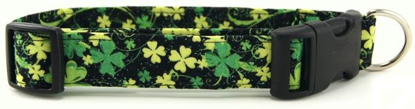 Frolicking Four Leaf Clovers Dog Collar (size: X-Small)