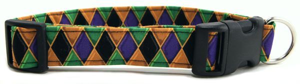 Gold & Purple Harlequin Dog Collar (size: X-Large)