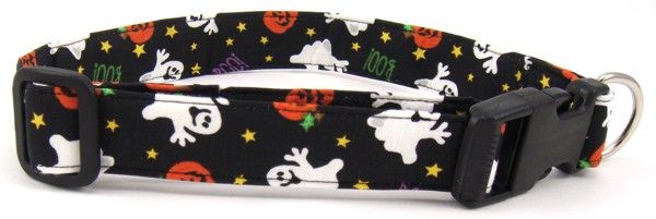 Happy Ghosts Dog Collar (size: small)