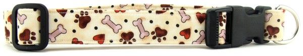 Hearts, Bones & Paws Dog Collar (size: X-Small)