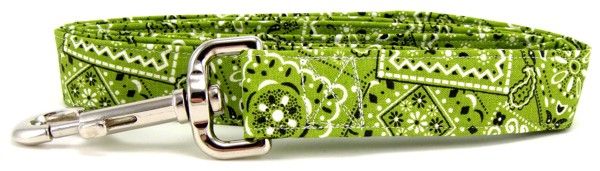 Lime Green Bandana Dog Leash (size: large)