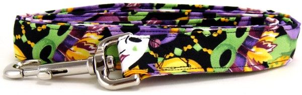 Mardi Gras Masks Dog Leash (size: small)