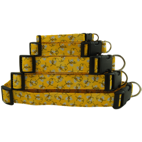 Metallic Bumble Bees Dog Collar (size: X-Small)