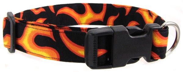 Orange Flame Dog Collar (size: X-Large)