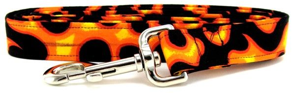 Orange Flame Dog Leash (size: large)