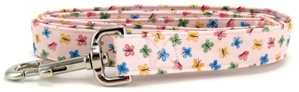 Pastel Pink Butterflies Dog Leash (size: large)