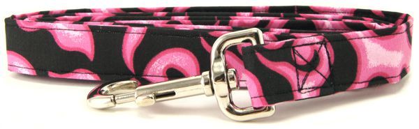 Pink Flames Dog Leash (size: small)