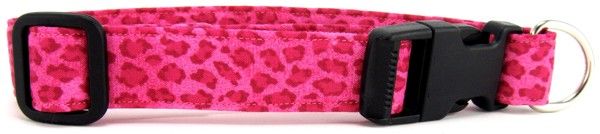 Pink Leopard Spots Dog Collar (size: small)