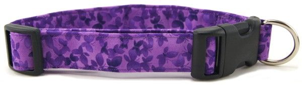 Purple Butterflies Dog Collar (size: small)