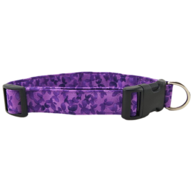 Purple Butterflies Dog Collar (size: X-Small)
