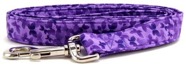 Purple Butterflies Dog Leash (size: large)