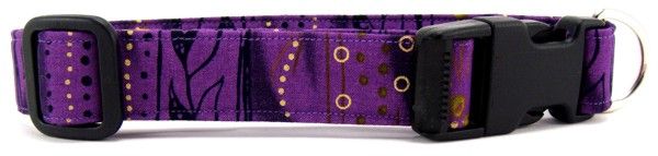 Purple Stripe Batik Dog Collar (size: X-Large)