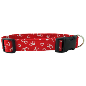 Red Horseshoes Dog Collar (size: X-Small)