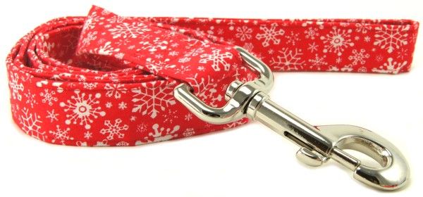 Red Snowflakes Dog Leash (size: X-Small)