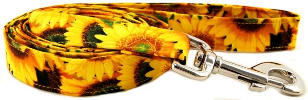 Sunny Sunflowers Dog Leash (size: large)