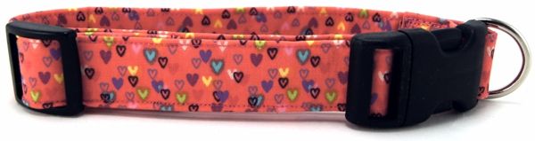 Tiny Colorful Hearts Dog Collar (size: X-Large)