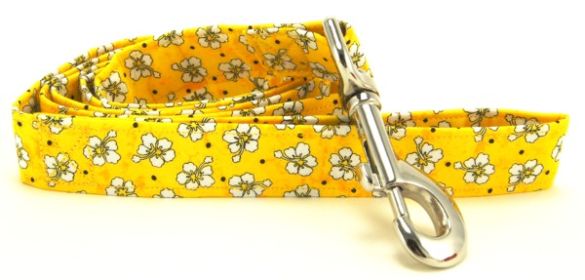 Yellow Hawaiian Flowers Dog Leash (size: large)